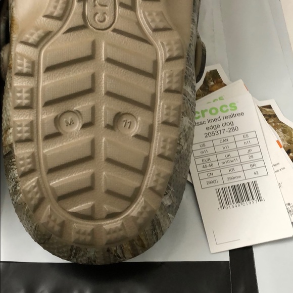 Crocs Realtree Camo Green /Brown size 11 Fur Lined - Picture 3 of 3